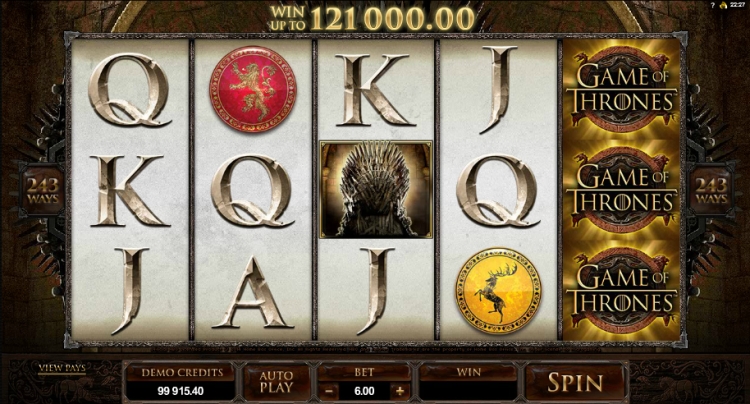 Game of thrones slot microgaming