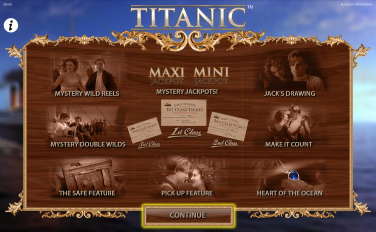 Titanic slot bonus features