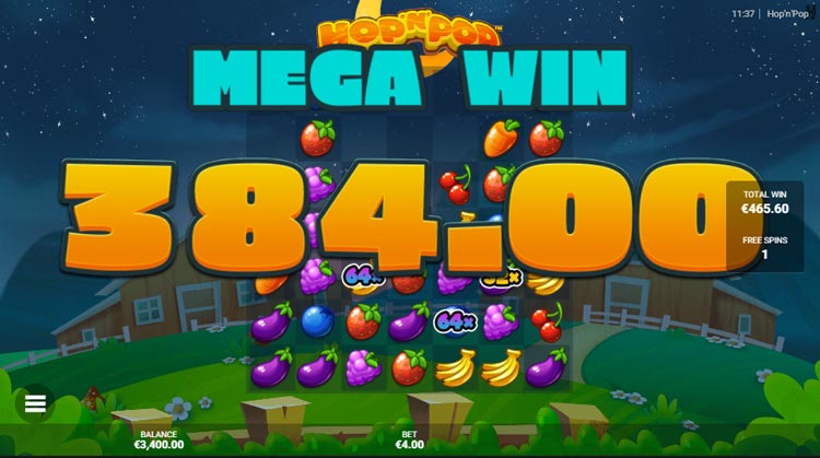 Mega Win on Hop n Pop by Hacksaw Gaming