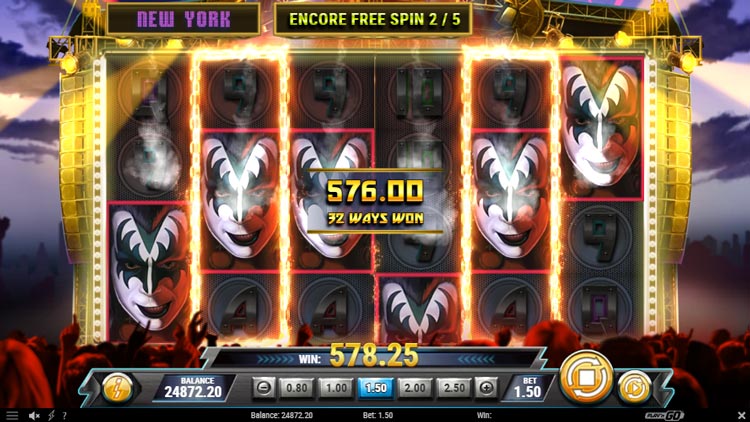 KISS Reels of Rock Free Spins and Bonus Features